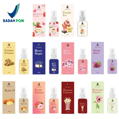 Body Mist Milofa 30ml Dan 75ml BPOM / Parfum Pengharum Badan Pria dan Wanita Soft Natural / Body Spray Parfume Pewangi Baju Pakaian Ruangan Semprot Size 30 ML 75 ML Minyak Wangi Tahan Lama