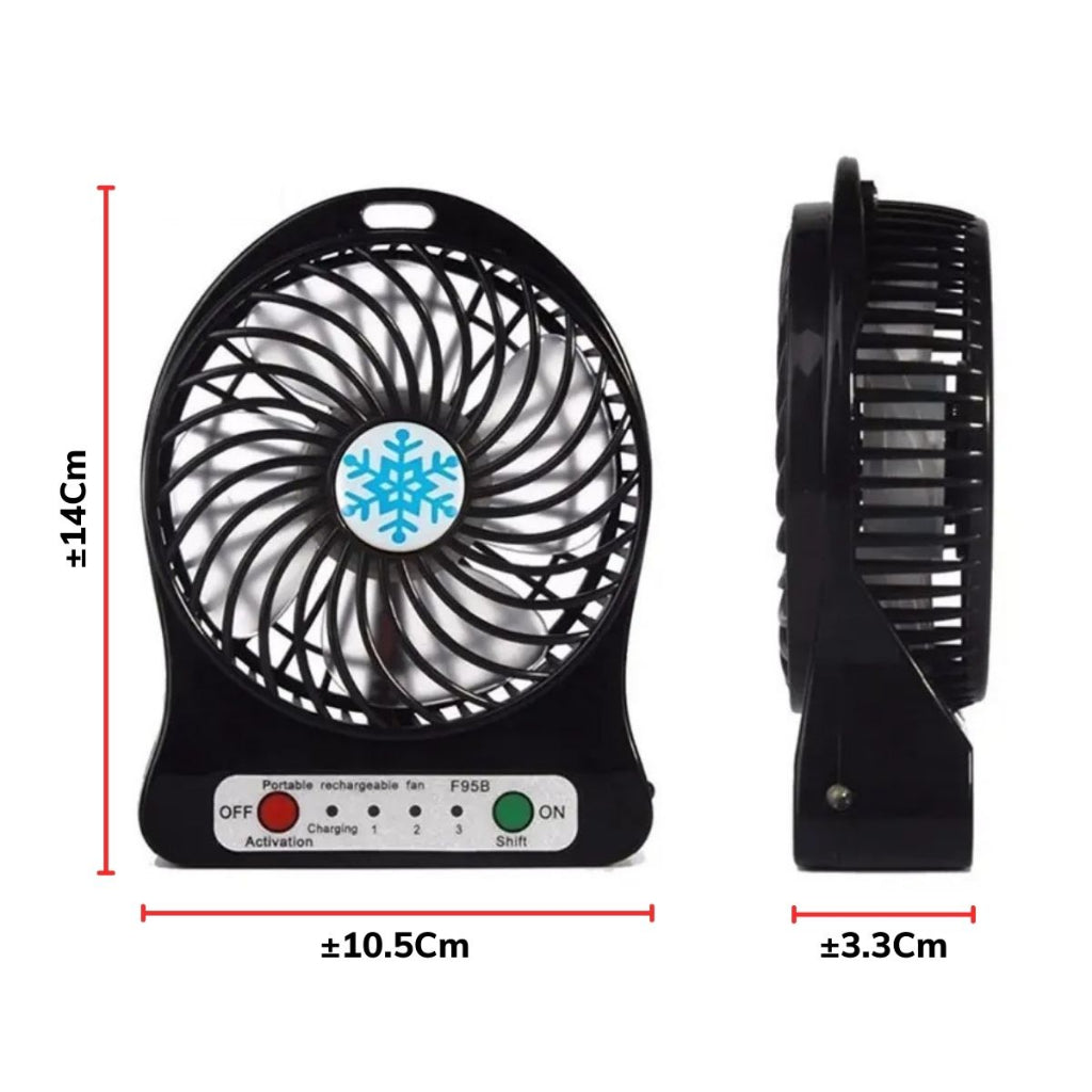 Kipas Angin Mini Portable Rechargeable Handy Fan USB With 3 Speed Mode