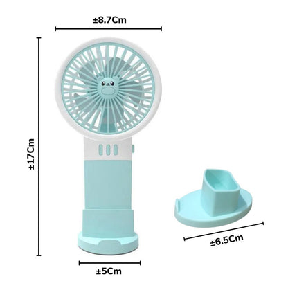 Kipas Angin Genggam Tangan Karakter / Handy Mini Fan Portable Baterai AA Kipas Elektrik Viral Untuk Outdoor Travelling Konser Piknik Jalan Luar Ruangan