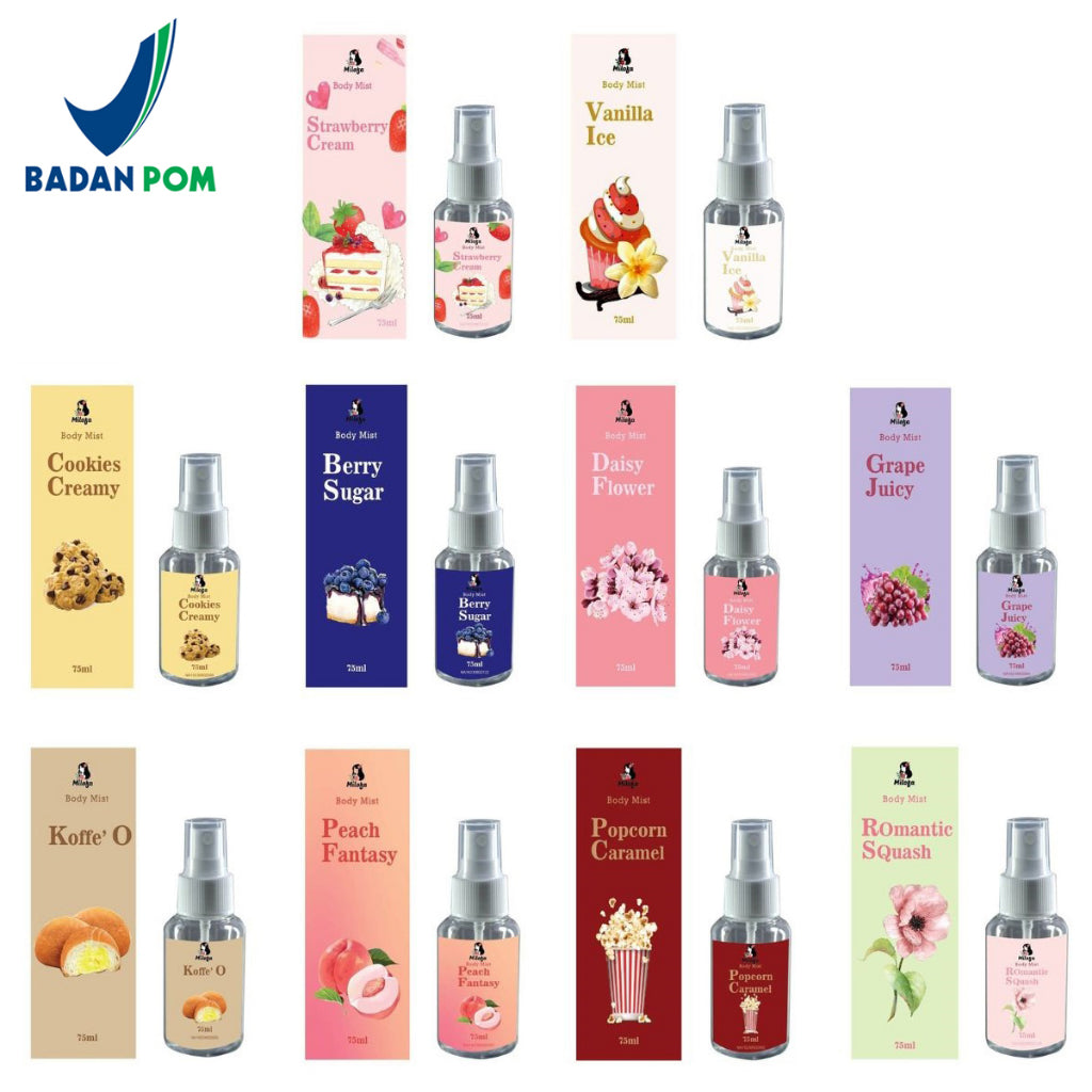 Body Mist Milofa 30ml Dan 75ml BPOM / Parfum Pengharum Badan Pria dan Wanita Soft Natural / Body Spray Parfume Pewangi Baju Pakaian Ruangan Semprot Size 30 ML 75 ML Minyak Wangi Tahan Lama