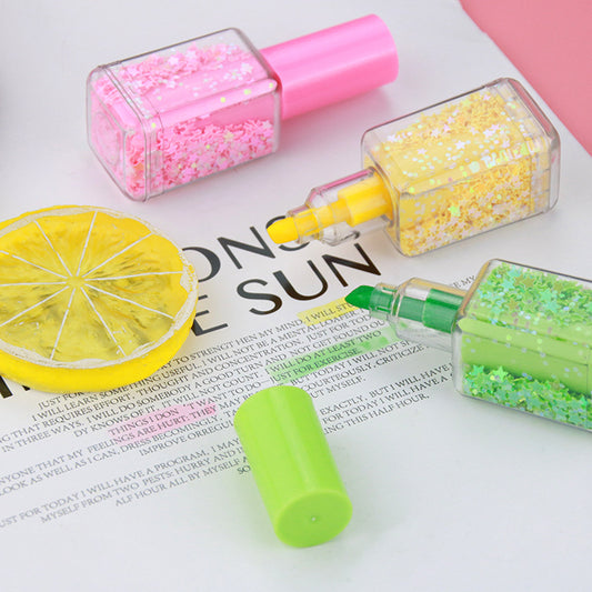 Stabilo Mini Model Cat Kuku / Highlighter Spidol Untuk Mewarnai Penanda Kalimat Penting / Colorful Cute Nail Polish Glitter / Perlengkapan Alat Tulis Kantor Sekolah Anak / Warna Coloring Unik Lucu