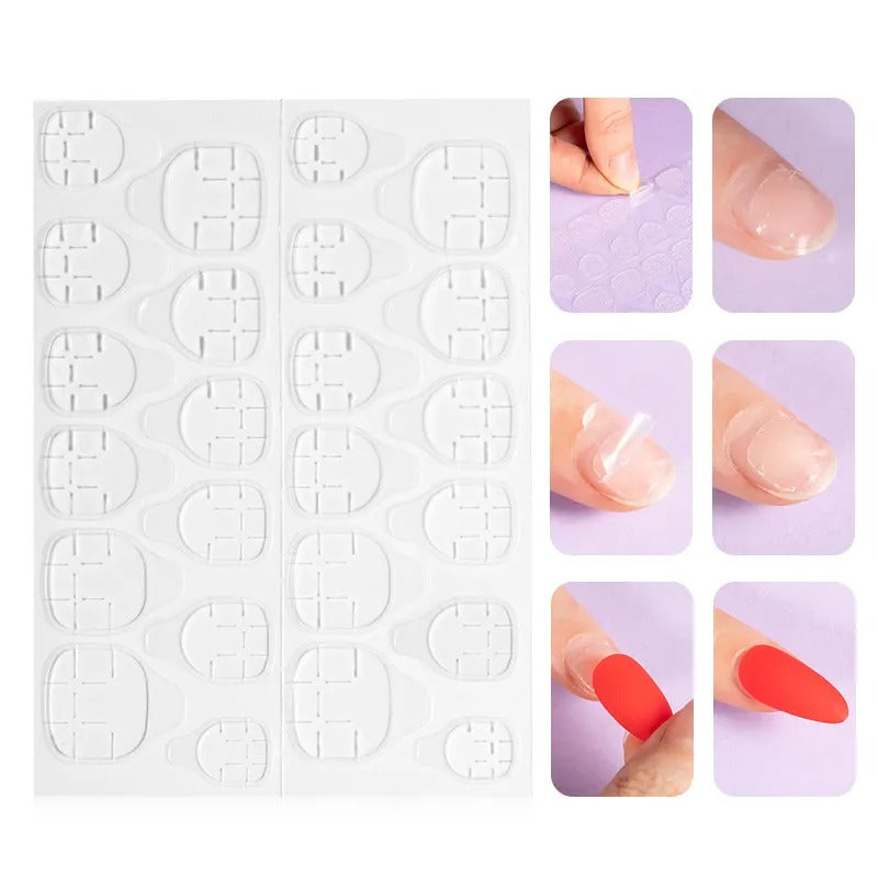 Lem Kuku Palsu Jelly 24pcs / Sticker Double Tape Gel Hias Nail Art Perekat Tempelan Tempel Kupal Fake Nail Perawatan Tangan Kaki Manicure Pedicure