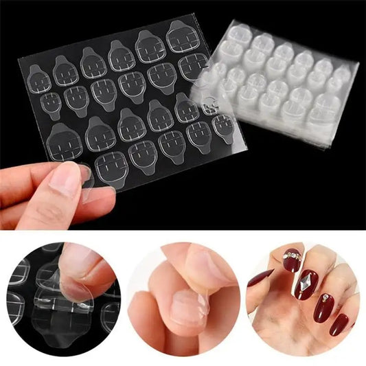 Lem Kuku Palsu Jelly 24pcs / Sticker Double Tape Gel Hias Nail Art Perekat Tempelan Tempel Kupal Fake Nail Perawatan Tangan Kaki Manicure Pedicure