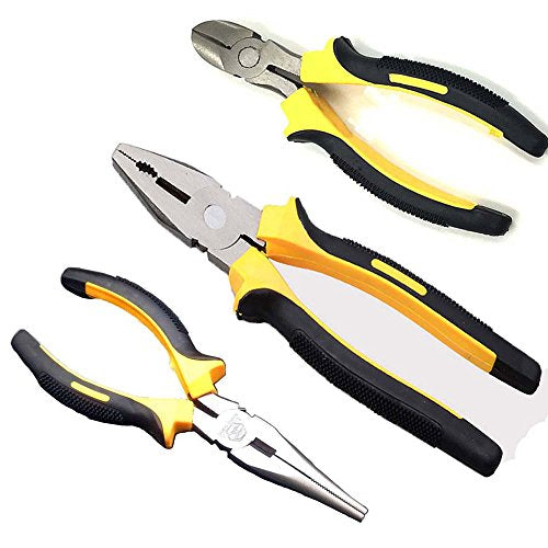 Tang Potong Kombinasi Lancip 6in1 / Peralatan Perkakas Tangan Multifungsi Anti Slip Anti Karat / Alat Bantu Potong Jepit Pembuka Kulit Kabel Fiber Kawat Penahan Meluruskan / Wire Cutting Pliers Serbaguna