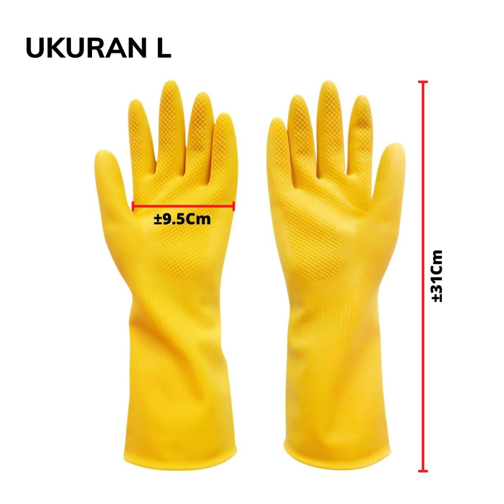 Sarung Tangan Karet Latex Cuci Piring / Sarung Tangan Kebun Taman Anti Slip / Household Rubber Gloves Serbaguna