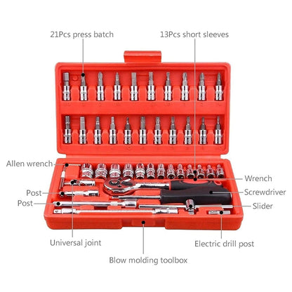 Kunci Socket 46IN1 Household & Car Auto Wrench Set