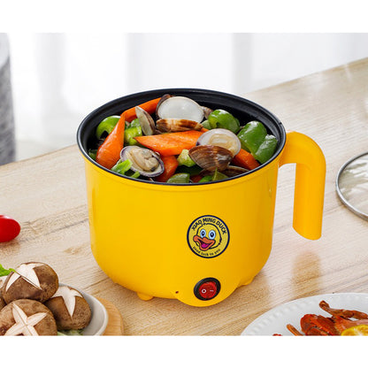 Panci Listrik Serbaguna 0.8 Liter Dengan Kukusan / Wajan Penggorengan Untuk Memasak Sayur Hot Pot Rebus Kukus Soup Shabu Steamboat Bubur / Electric Pot With Steamer 0.8L / Panci Elektrik 2in1 Ala Korea Jepang Stainless Anti Lengket