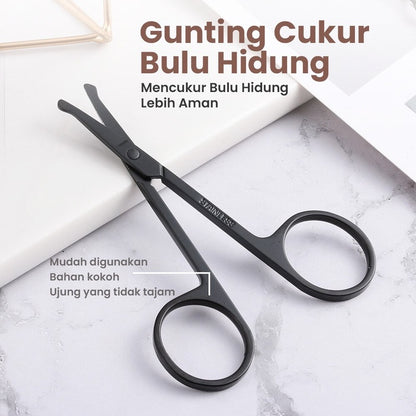 Gunting Cukur Kecil Bulu Hidung Alat Cukuran Bulu Mata Alis Kumis Jenggot Benang Ujung Tumpul / Nose Hair Scissors Stainless Steel Multifungsi Bulat tumpul Tajam Stainless Steel Anti Karat