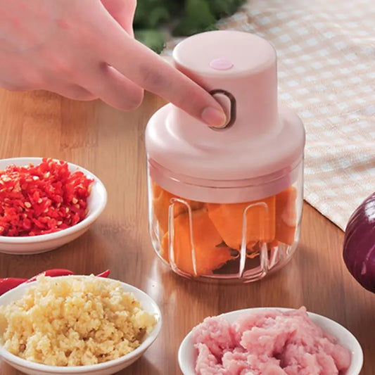 Blender Chopper Mini Usb 100ml FOOD GRADE / Alat Giling Bawang Putih Merah Cabe Tomat Kunyit Kemiri Bumbu Dapur Portable Food Processor Perangkat Dapur Mudah Dibersihkan Easy to Clean Mofan Acc Accessories Mofana Mofanaccessories Aksesoris Accesories