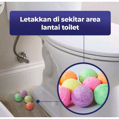 Kamper Toilet Ball / Bola Penghilang Bau Pengharum Sudut Ruangan WC Lemari Pakaian Laci Dapur Kamar Mandri Warna-Warni / Kapur Barus Pewangi Furnitur Hama Nyamuk Serangga Semut Anti Rayap Multifungsi Lilin Warna Aroma Hotel Toko Cafe Rumah