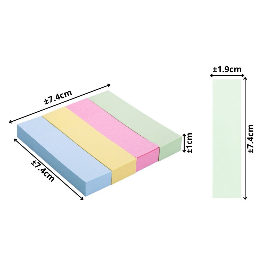 Sticky Note Index 76x76MM 100 Lembar / Kertas Catatan Kecil Untuk Pembatas Halaman Pengingat Tugas Sekolah Pekerjaan Job Reminder / Mini Notes Stick Paper / Memo Pesan Tempel Halaman Buku Meja Kerja Komputer Telepon Warna Macaron Pastel Soft Colour