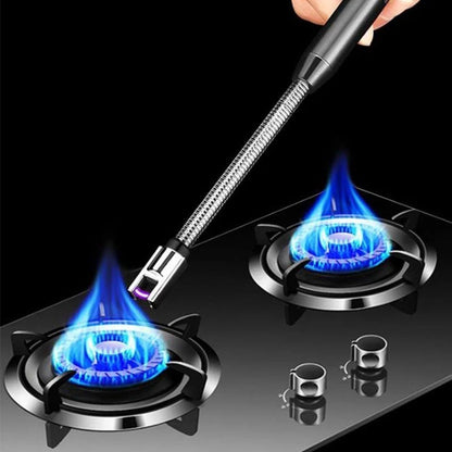 Pematik Korek Api Elektrik Torch / Tangkai Putar 360Â° Rechargeable USB Cable Windproof Electric Lighter / Alat Pemantik Kompor Lilin Oven Gas Kembang Api Unggun Camping Outdoor Ulang Tahun Birthday Candle Coil Aluminium Tahan Angin Portable Multifungsi