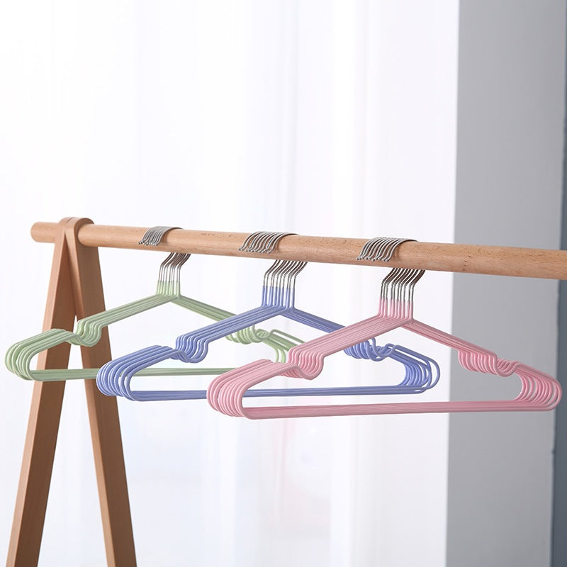 Gantungan Baju Stainless Steel (Isi 10pcs) Hanger Jemuran Pakaian Hijab Syal Celana Handuk Untuk Baju Anak Dan Dewasa Bahan Kawat Berkualitas Anti Slip Tahan Karat Warna Pastel Serbaguna Gagang Jemur Gantung Cucian Termurah