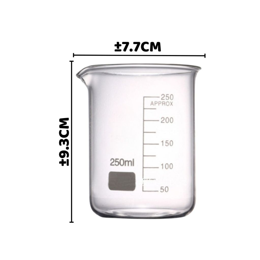 Gelas Ukur Erlenmeyer Model Labu Beaker Bahan Acrylic 250ml / Cup Takar Transparan Uji Cairan Kimia LAB Multifungsi