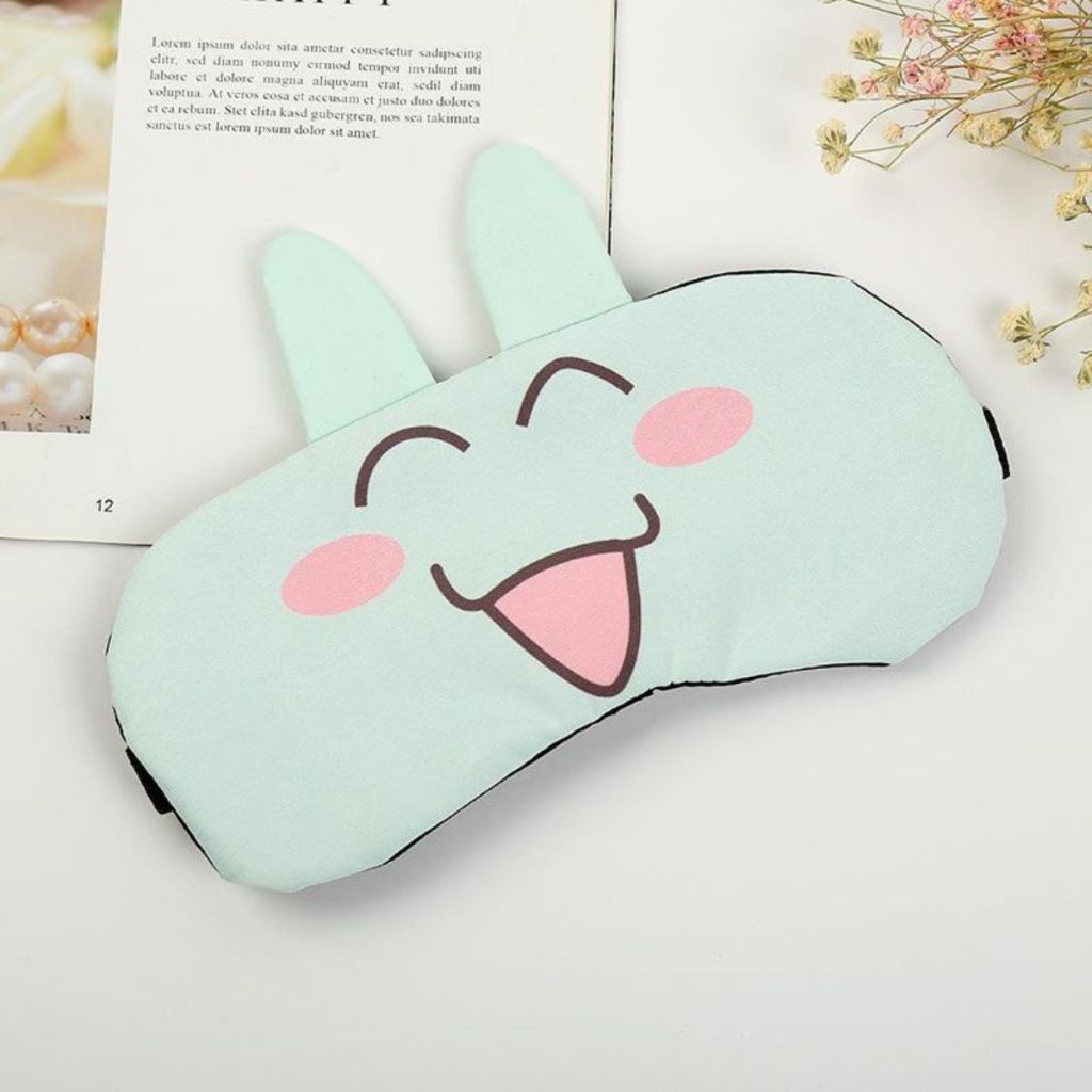 Penutup Mata Karakter Ekspresi / Sleeping Eye Mask / Masker Tutup Kantung Tidur Motif Boneka Lucu Bahan Halus Lembut / Eye Cover Cute Dengan Es Gel Pendingin Panas Rileksasi Untuk Travelling Pesawat Kereta Mobil Multifungsi