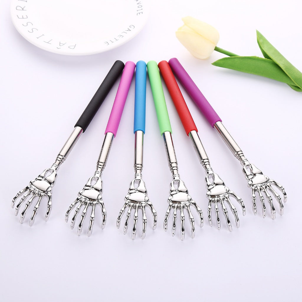 Alat Garuk Punggung Model Cakar Elang Stainless Steel Handy Telescopic Pocket Scratcher / Tongkat Penggaruk Tubuh Pundak Kaki Tangan Kepala Belakang Badan Anti Gatal / Eagle Back Scratcher Garukan Teleskopik Pijat Panjang Tarik Lipat Anti Karat Tahan Lama