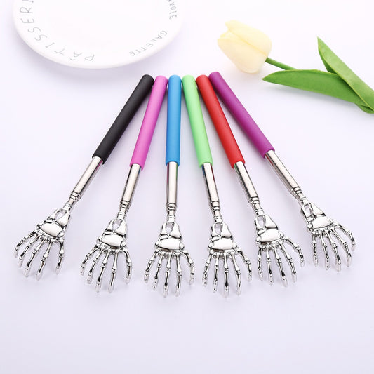 Alat Garuk Punggung Model Cakar Elang Stainless Steel Handy Telescopic Pocket Scratcher / Tongkat Penggaruk Tubuh Pundak Kaki Tangan Kepala Belakang Badan Anti Gatal / Eagle Back Scratcher Garukan Teleskopik Pijat Panjang Tarik Lipat Anti Karat Tahan Lama