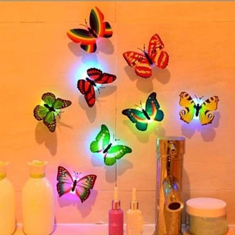 Lampu Kupu-Kupu Tumblr LED Dekorasi Ruangan Lucu Unik / Lampu Hias Dinding / Butterfly Lamp Hiasan Warna-Warni Untuk Hadiah Kado Ulang Tahun Teman Pacar Sahabat Souvenir Pernikahan Multifungsi