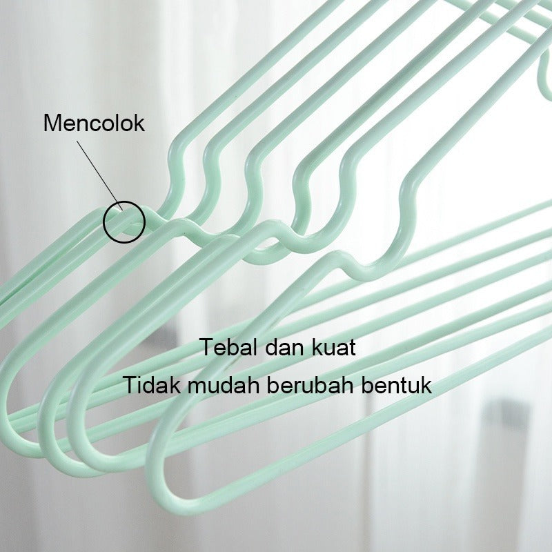 Gantungan Baju Hanger Kawat Lapis Plastik 10pcs / Gantungan Jenuran Pakaian Hanger Anak Bayi Premium Anti Karat