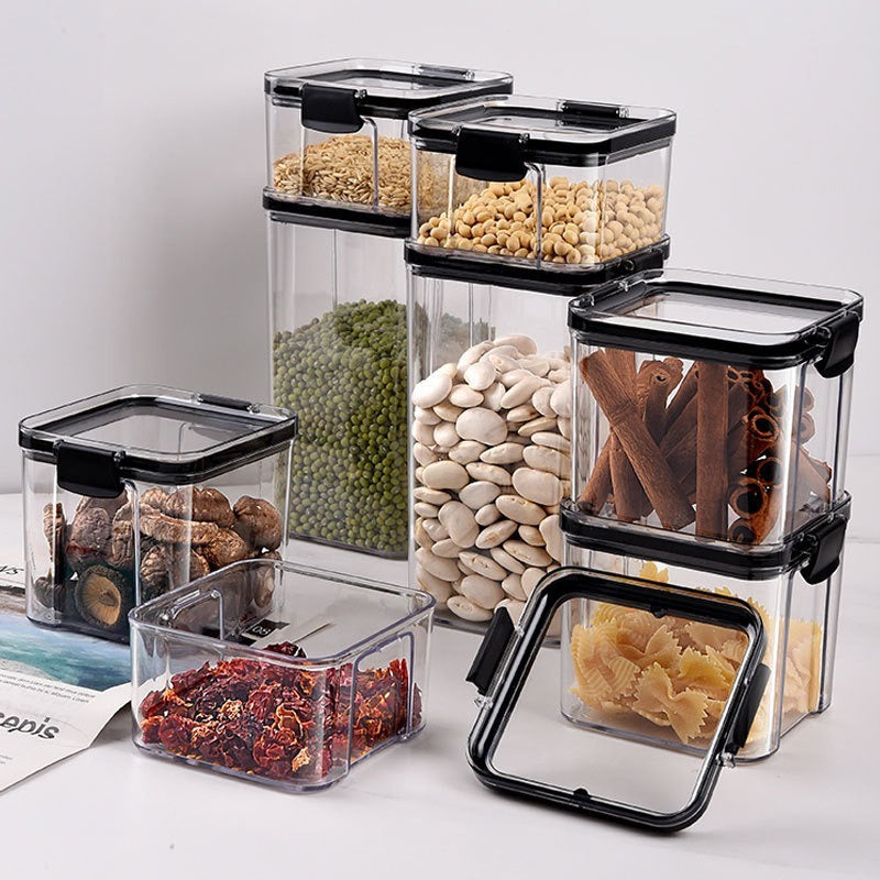 Toples Kotak Snack Kedap Udara Penyimpanan Bening Cereal Kontainer Makanan Food Storage Jar Container