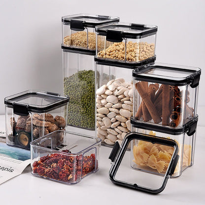 Toples Kotak Snack Kedap Udara Penyimpanan Bening Cereal Kontainer Makanan Food Storage Jar Container