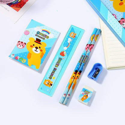 Alat Tulis 6in1 + NOTES Karakter Lucu / Paket Lengkap Kotak Box Pensil Penghapus Penggaris Rautan Buku Gambar Kartun Imut / Set Mini Stationery Character Isi 6 Pcs ATK Perlengkapan Anak Sekolah Hadiah Kado Ulang Tahun Souvenir Spiderman Mickey Mouse Mini