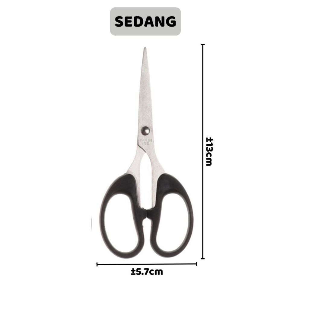 Gunting Serbaguna Kertas Kain Plastik Dapur Daun Benang Emigo Besar Sedang Kecil Paper Scissors Alat Pemotong Super Tajam Potong Pisau Multifungsi Gagang Hitam Bahan Stainless Steel Anti Karat / Alat Perlengkapan ATK Sekolah Anak Kantor Alat Tulis