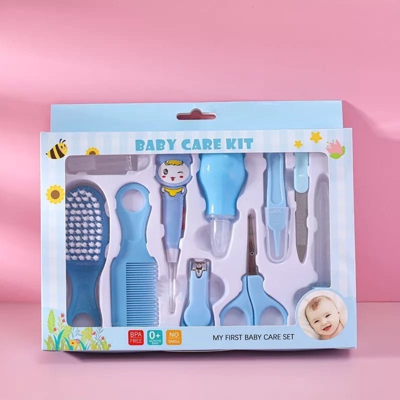 Baby Care Nail Kit Set Alat Perawatan Bayi 10in1 / Infant Healthcare Grooming 10 pcs Thermometer Sisir Gunting Pembersih Kuku Serbaguna / Set Perlengkapan Bayi Baru Lahir Kado Lahiran Newborn Gift Termurah Berkualitas