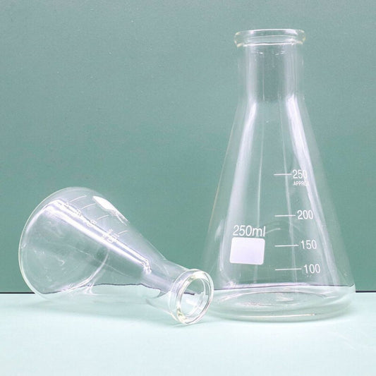 Gelas Ukur Erlenmeyer Model Labu Beaker Bahan Acrylic 250ml / Cup Takar Transparan Uji Cairan Kimia LAB Multifungsi