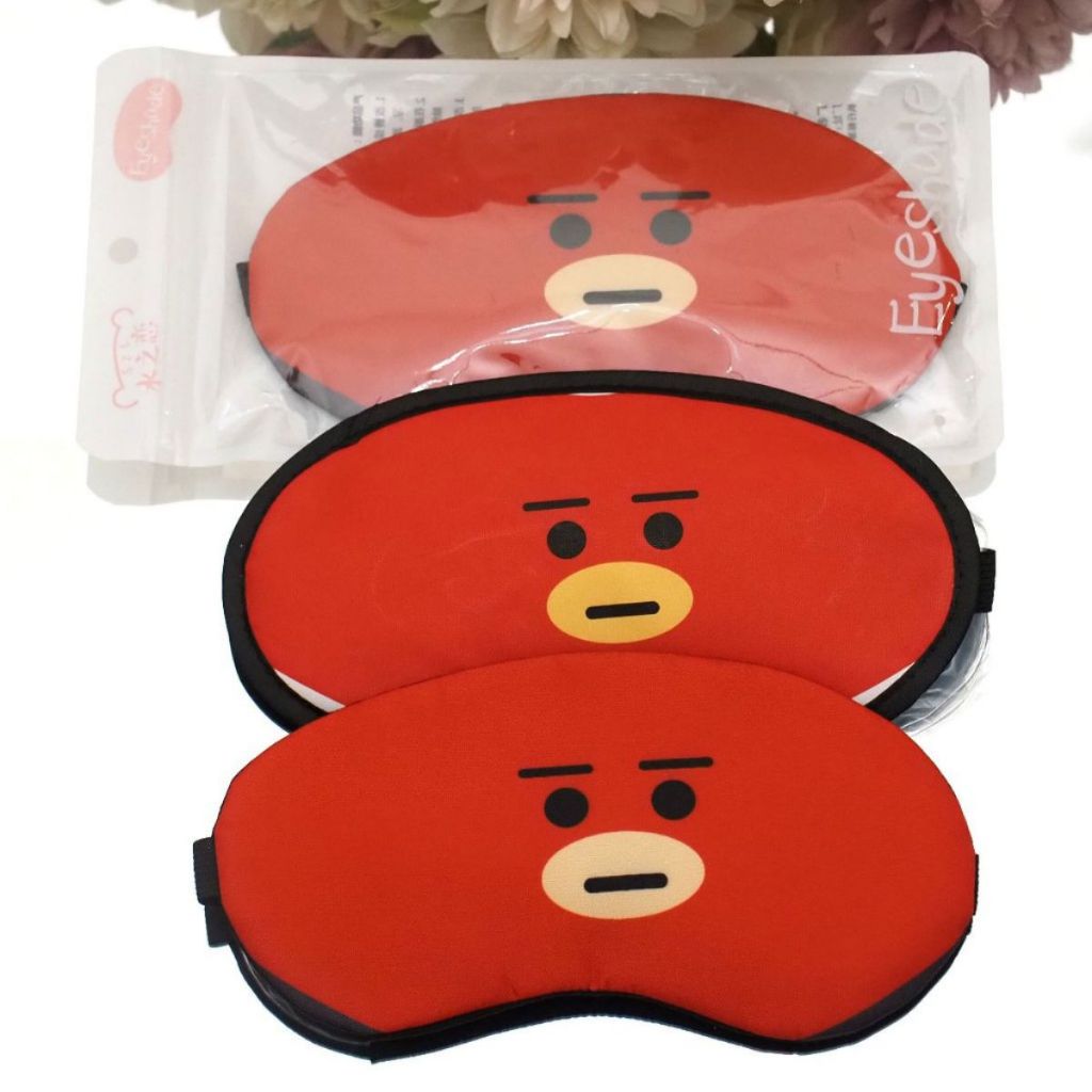 Penutup Mata Karakter Ekspresi / Sleeping Eye Mask / Masker Tutup Kantung Tidur Motif Boneka Lucu Bahan Halus Lembut / Eye Cover Cute Dengan Es Gel Pendingin Panas Rileksasi Untuk Travelling Pesawat Kereta Mobil Multifungsi