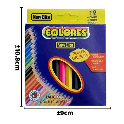 Pensil Warna Colores 12in1 PANJANG PENDEK Stationery Set Colour Pencil Color Drawing Tools / Peralatan Menggambar Mewarnai Isi 12Pcs Alat Seni Lukis / Perlengkapan Sekolah Hadiah Kado Ulang Tahun Edukasi Anak Playgroup Paud TK SD SMP SMA Bermain Belajar