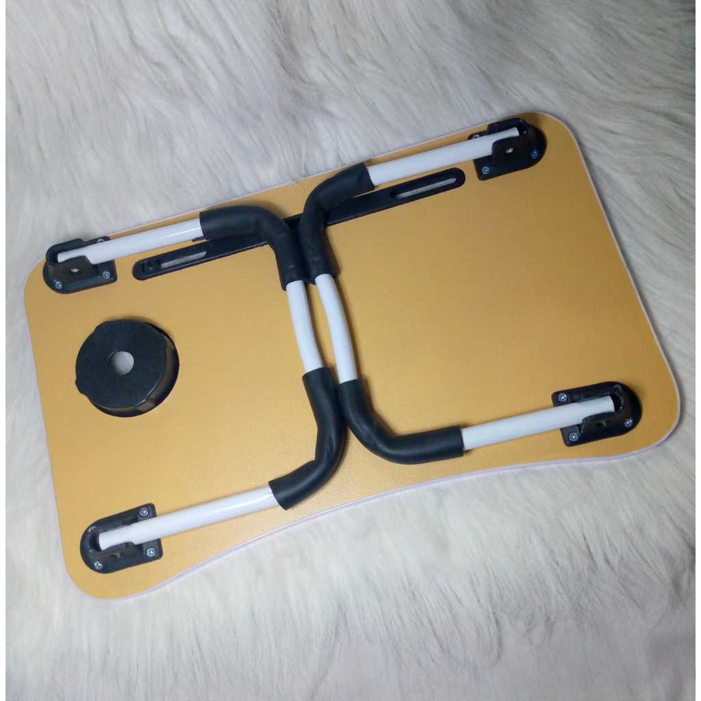 Meja Lipat Karakter / Folding Table dengan Slot Tempat Buku Tablet Hp Gelas Botol Anti Air Untuk Belajar Anak Kerja Menulis Menggambar Main Laptop Model Kartun Lucu / Alat Perlengkapan Sekolah Kantor PAUD TK SD SMP SMA Super Kokoh Meja Kasur Lantai Duduk