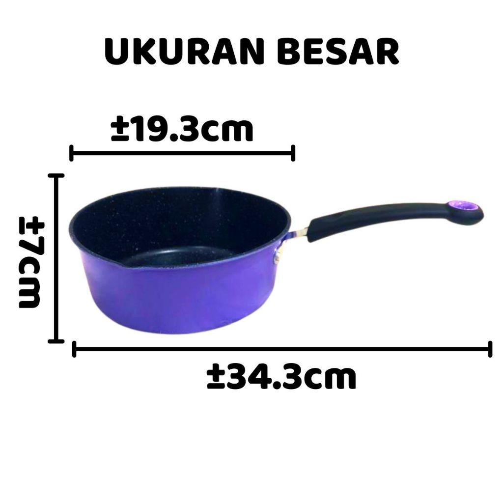 [MA] Panci Teflon Marble Black 18 20 cm Anti Lengket / Wajan Gagang Panjang Bentuk Bulat Panci Kuah Rebus Indomie Ramen Telur Memasak Sayur Soup Bubur Mie Sup Ramen / Frying Pan Bahan Tebal Berkualitas Anti Karat Tempat Memasak Praktis Non-stick 18cm 20cm