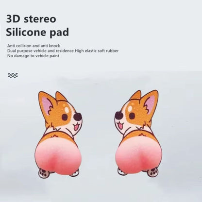 Sticker Silicone 3D Karakter Lucu 2pcs / Bumper Pelindung Pintu Mobil Spion Kulkas Anti Bentur / Pop Socket Squishy Tempelan Hiasan Handphone Botol Minum Helm Toilet Lemari Soft Gel Stiker 3 Dimensi Viral Car Door Silikon Gemoy SHINCHAN CORGI DORAEMON