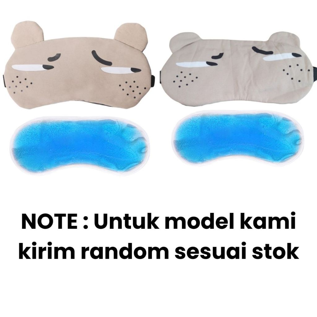 Penutup Mata Karakter Ekspresi / Sleeping Eye Mask / Masker Tutup Kantung Tidur Motif Boneka Lucu Bahan Halus Lembut / Eye Cover Cute Dengan Es Gel Pendingin Panas Rileksasi Untuk Travelling Pesawat Kereta Mobil Multifungsi