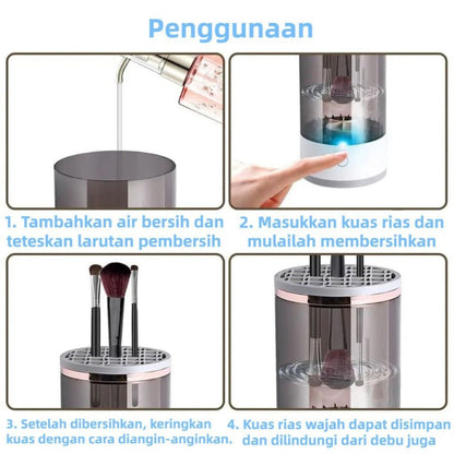 Pembersih Kuas Make Up Otomatis 3in1 / Alat Mesin Cuci Brush Makeup USB Rechargeable Multifungsi