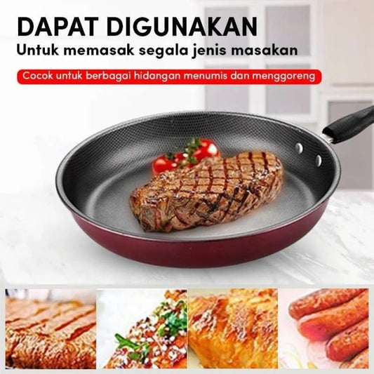 Teflon Penggorengan 26cm Frying Pan Anti Lengket / Wajan Panci Wok Kuali Gagang Panjang Bentuk Bulat Grill Goreng Tumis Rebus / Alat Masak Peralatan Dapur Perlengkapan Bahan Tebal Berkualitas Food Grade Hadiah Kado Pernikahan Pindahan Rumah Kitchen Set