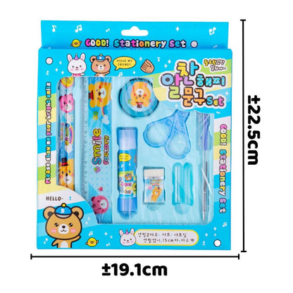 Pensil Set 9in1 Karakter Lucu / Paket Lengkap Alat Tulis Tutup Pensil Pulpen Penghapus Penggaris Rautan Lem Gunting Kertas Gambar kartun Imut / Mini Stationery Character 9 Pcs ATK Perlengkapan Menulis Anak Sekolah Hadiah Kado Ulang Tahun Souvenir SD PAUD