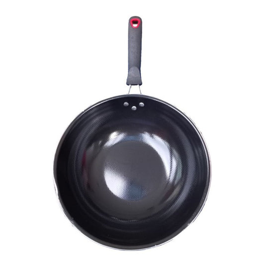 Wajan Penggorengan Enamel 32cm Frying Pan / Wadah Kuali Bentuk Bulat Gagang Panjang Untuk Menumis Merebus Menggoreng Anti Lengket / Tempat Memasak Bahan Tebal Berkualitas Anti Karat / Alat Peralatan Dapur Multifungsi