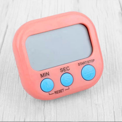 Timer Dapur Pengatur Waktu Masak Clock Stopwatch / Digital Kitchen LED Display Magnetic Alat Dapur Pengukur Timing Kematangan Memasak Merebus Oven Kue Makanan Tepat Waktu / Alarm Pengingat Belajar Olahraga Gym Berenang Lomba Hitung Mundur Multifungsi