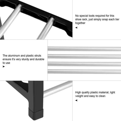 Rak Sepatu Stainless 4 Susun Minimalis / Assembled Shoe Rack / Tempat Penyimpanan Sandal 4 Layer Aesthetic Super Kokoh Anti Karat Berkualitas Untuk Hadiah Kado Pernikahan Pindah Rumah Baru Multifungsi