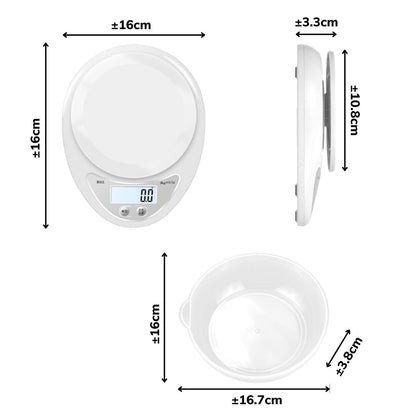 Timbangan Dapur Digital Mangkok CH-302 Electronic Kitchen Scale 5kg Timbangan Kue Serbaguna