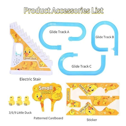 Mainan Anak Track Tangga Seluncur Bebek Mini Naik Tangga Otomatis / Small Happy Duck Train Track Racing Permainan Edukasi Melatih Ketangkasan & Motorik Bayi Balita / Toys Maenan Slide Edukatif Dengan Musik Lampu Bentuk Lucu Hadiah Kado Ulang Tahun 2 3 4 5