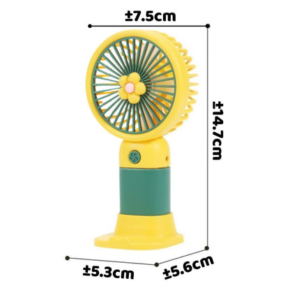 Kipas Angin Genggam Tangan Motif Bunga 2in1 + Holder Penyangga HP / Handy Mini Fan Portable Rechargeable Elektrik Karakter Lucu Travel Size Travelling Outdoor Konser Piknik Pantai Jogging CFD Jalan Luar Ruangan Make Up Skincare Kamar Emergency Multifungsi