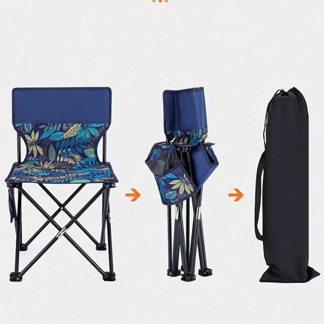 Kursi Lipat Portable Ukuran M & L Free Pouch / Bangku Camping Folding Chair Stool / Kursih Tunggu Santai Lipet Praktis Bahan Berkualitas / Tempat Duduk Travelling Outdoor Indoor Gunung Berkemah Mancing Pantai Taman Multifungsi Kokoh Awet Anti Slip