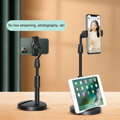 Phone Holder Universal HD-26 + Penyangga Dudukan HP 2in1 / Stand Meja HD26 Rotasi 360Â° Folding Desktop Support Tablet Standing Handphone Berdiri Untuk Meeting Review Vlog Live Streaming Broadcasting Nonton Drakor Dracin Dance Video Call HD 26 Super Murah