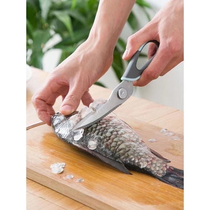 Gunting Plus Holder Magnet Universal / Gunting Dapur Pemotong Ayam Ikan Daging Sayur Multifungsi Super Tajam