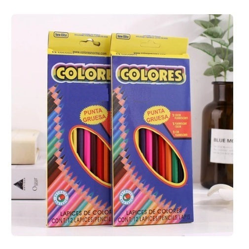 Pensil Warna Colores 12in1 PANJANG PENDEK Stationery Set Colour Pencil Color Drawing Tools / Peralatan Menggambar Mewarnai Isi 12Pcs Alat Seni Lukis / Perlengkapan Sekolah Hadiah Kado Ulang Tahun Edukasi Anak Playgroup Paud TK SD SMP SMA Bermain Belajar