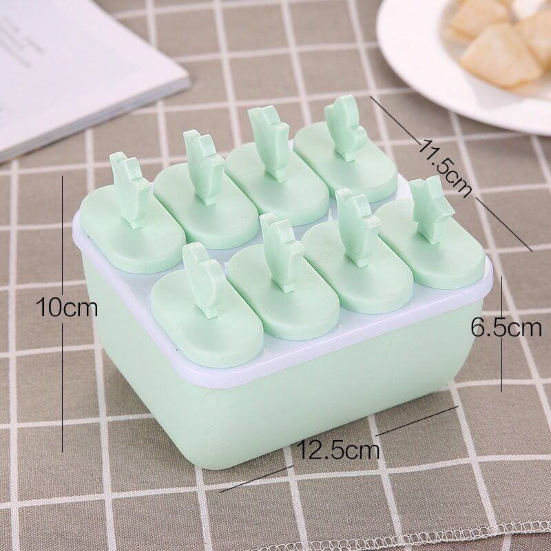 Cetakan Ice Cream 8 Slot Dengan Gagang / Alat Pencetak Puding Agar-agar Jelly Coklat Yogurt Es Krim Popsicle Ice Sorbet Loli Anti Pecah / Mold Stick With Handle / Wadah Tempat Cetak 8 Sekat Unik Bahan Plastik PP Food Grade Multifungsi