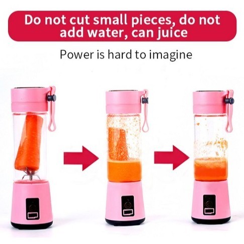 Juice Blender Portable Mini / Juicer Cup 6Mata Pisau Rechargeable / Alat Pembuat Minuman Jus Buah Sayur Elektrik tanpa Colok Listrik / Travel Bottle Size